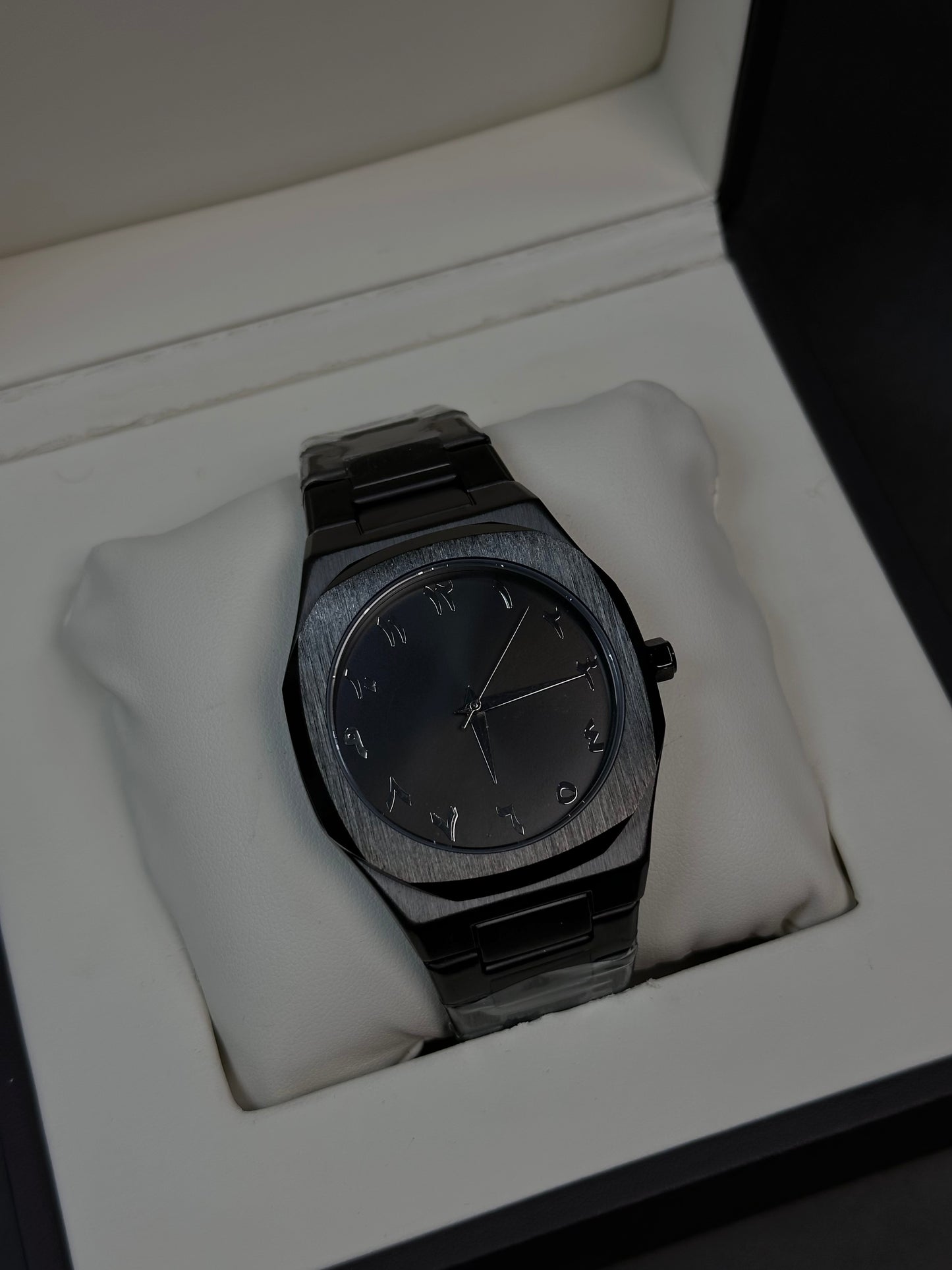 BLACK ARABIC AURA WATCH - STAINLESS STEEL
